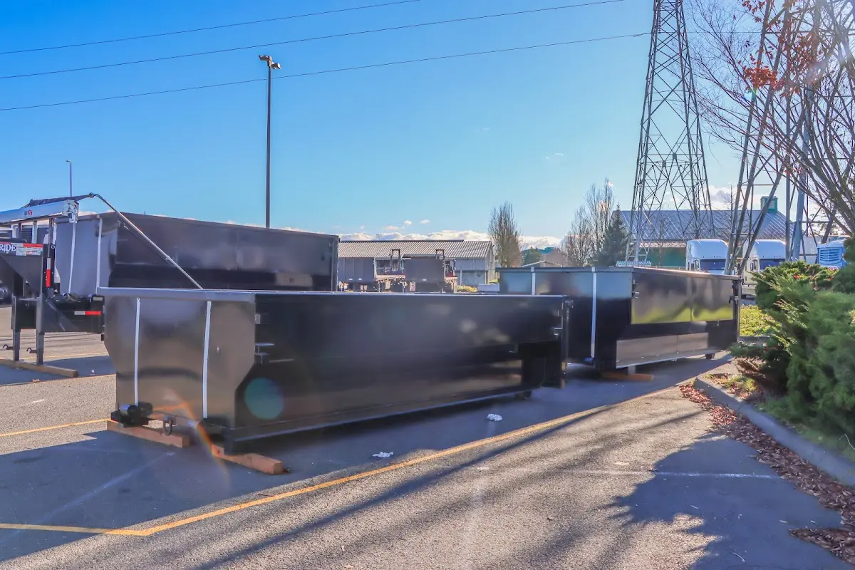 Roll-off dumpster ready for waste disposal at job site for Estate Cleanout Dumpster Rental in East Hanover
